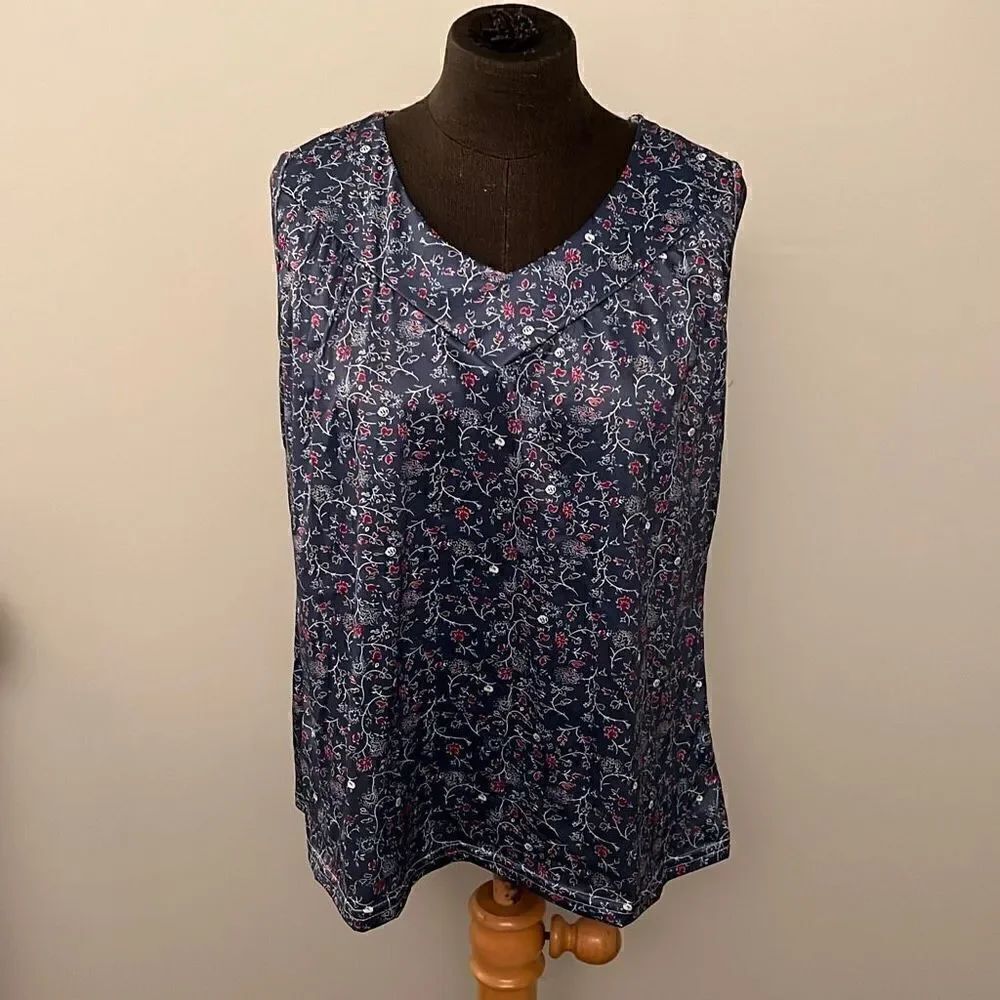 Simple Flavor Women's Vintage Floral Print Sleeveless Top